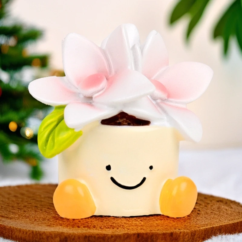 新款花盆小精灵小摆件桌面可爱动物卡通公仔汽车摆件树脂车载挂件