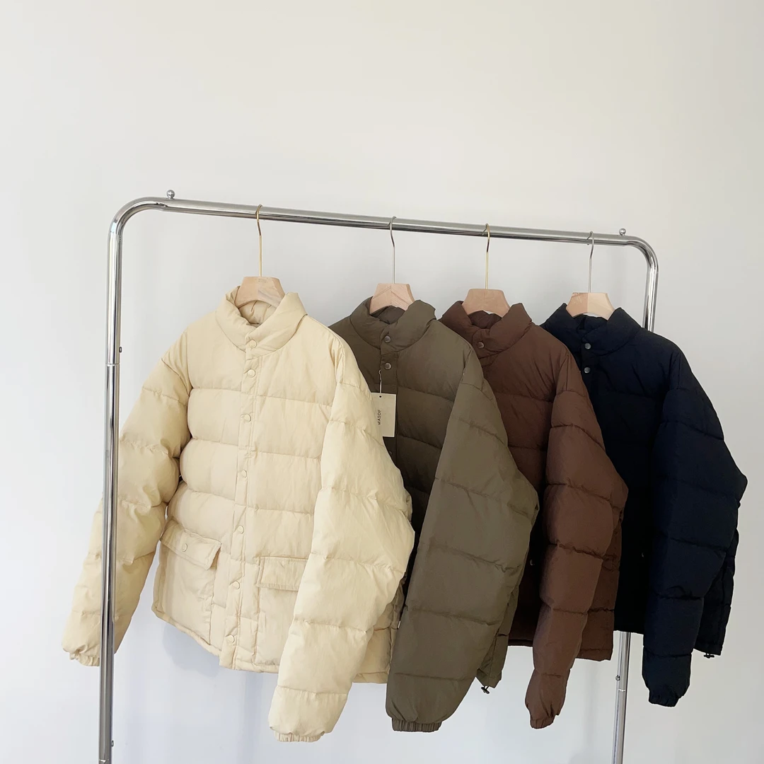 仓6 masof代购秋冬新短款立领抽绳休闲宽松羽绒服