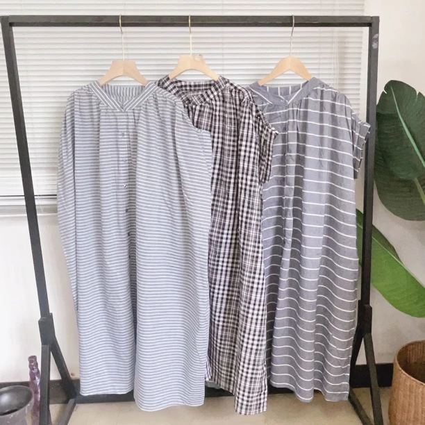 J234 棉质超薄文艺森系休闲棉质连衣裙