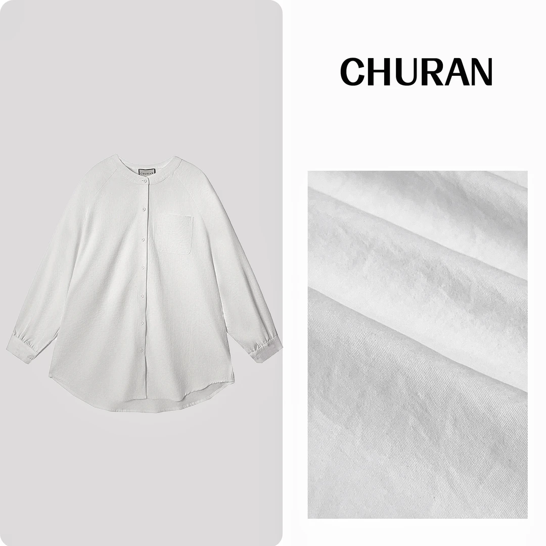 U.V.Y2024新款带口袋衬衫女慵懒风休闲女春秋小众时尚气质百搭