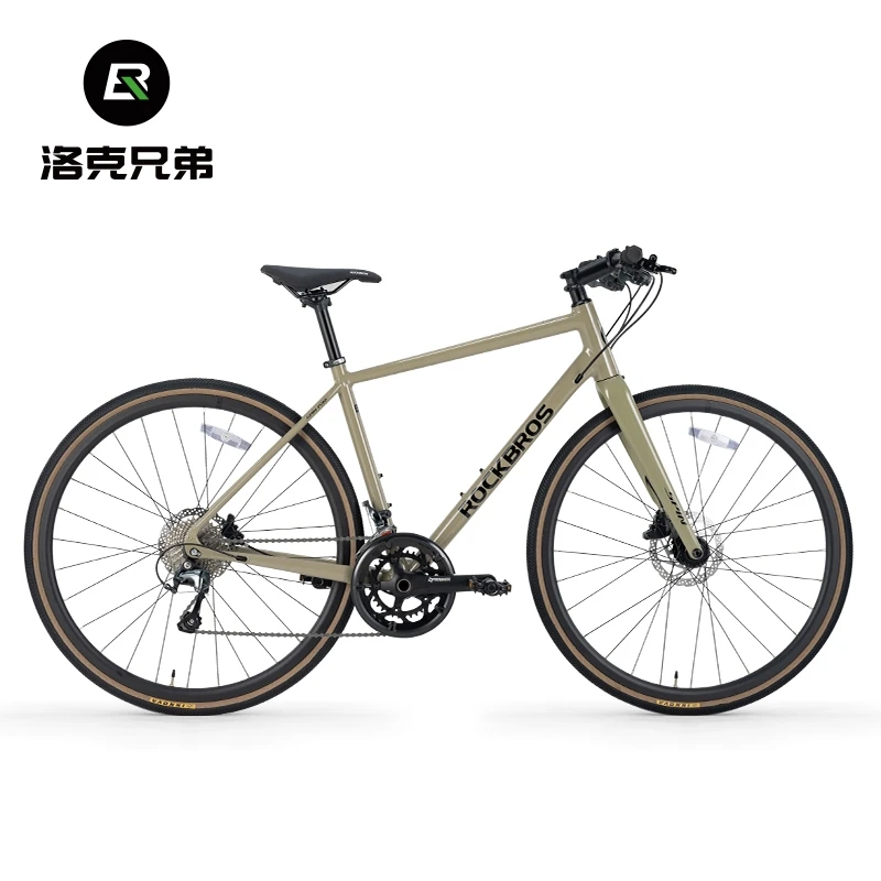 洛克兄弟平把公路自行车碟刹轻量铝合金700C城市通勤成人单车男女