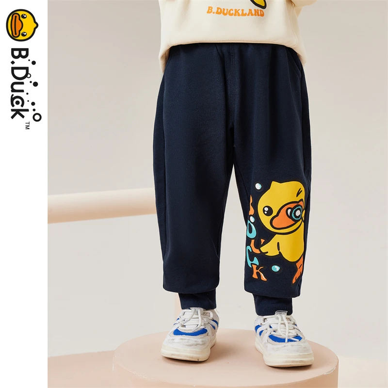 B.Duck小黄鸭童装儿童运动针织长裤秋季男童休闲裤子 BF3463061A