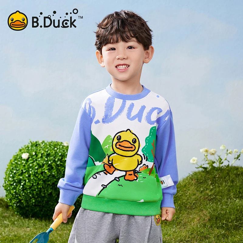B.Duck小黄鸭童装儿童长袖卫衣圆领套头中大童秋季新款 BF1508021