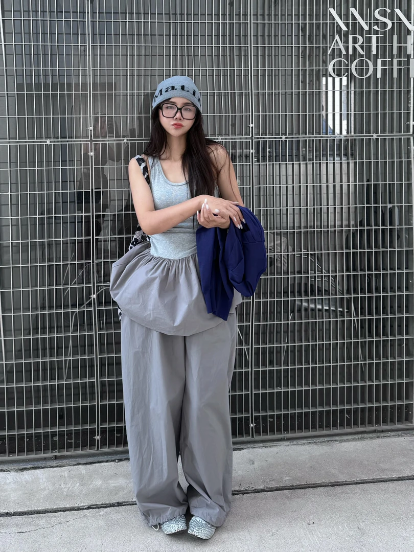 吉吉【芭蕾风姿】蓬蓬花苞背心短裙U领无袖连衣裙#24520 C80