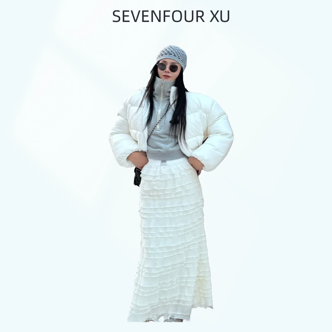 吉吉【心动降临】设计感百搭花边加厚半身裙气质鱼尾半裙#24657 C92