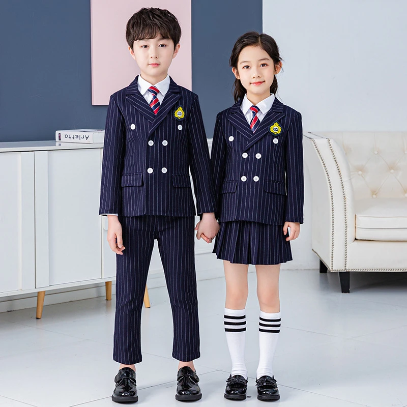 【男女主持】春秋儿童英伦风套装幼儿园园服小学生学院风班服表演服