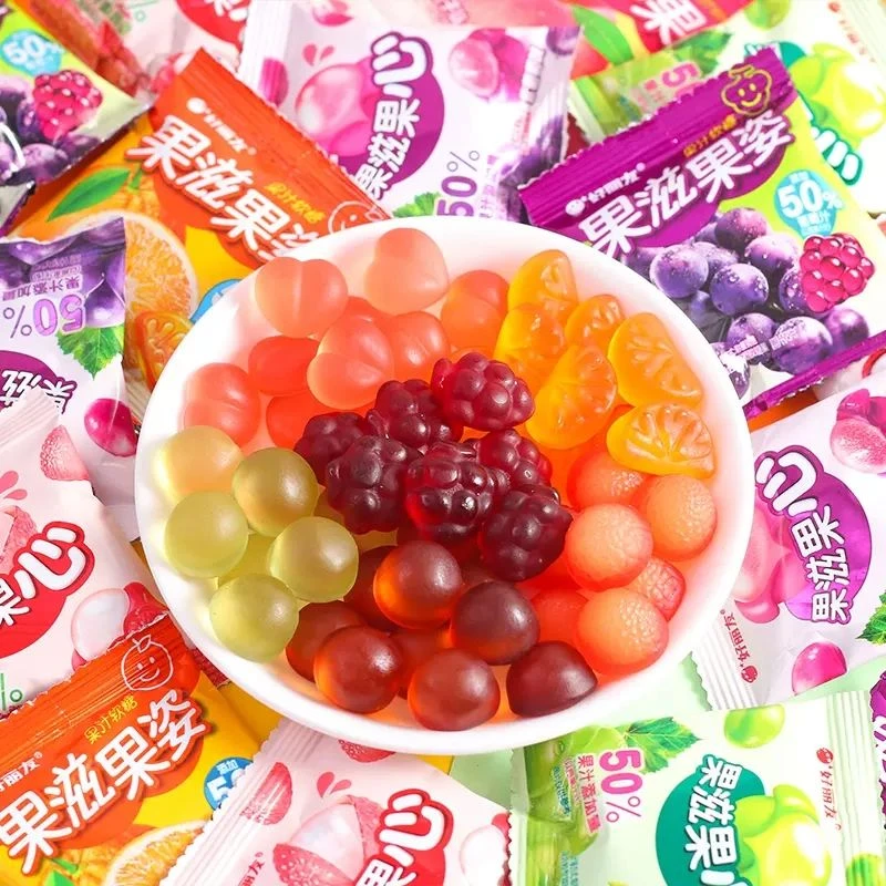 好丽友果滋果心水果软糖网红爆浆果汁qq橡皮糖剥皮软糖独立小包装