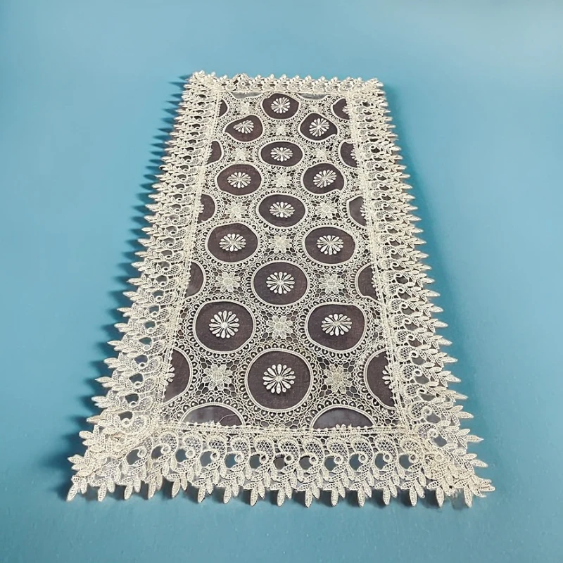 40x85网纱刺绣斗柜橱柜床头柜盖巾沙发扶手巾空调防尘盖布短桌旗