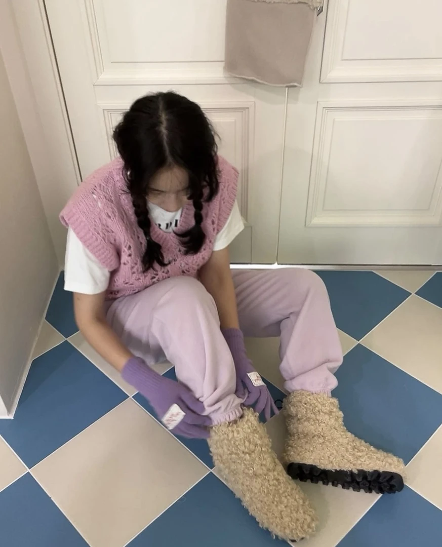 【酒窝韩代】韩国东大门正品/NO退NO换/爱心G加绒卫裤/1117