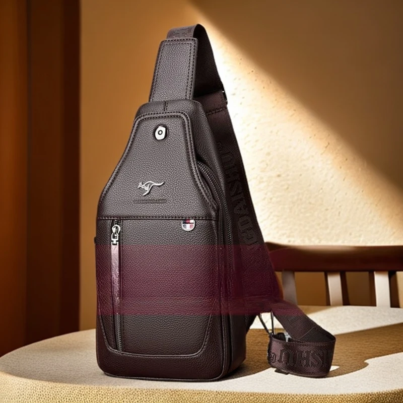 大容量斜肩包牛皮男款新款单肩包斜挎包胸前包男士腰包男胸包皮包