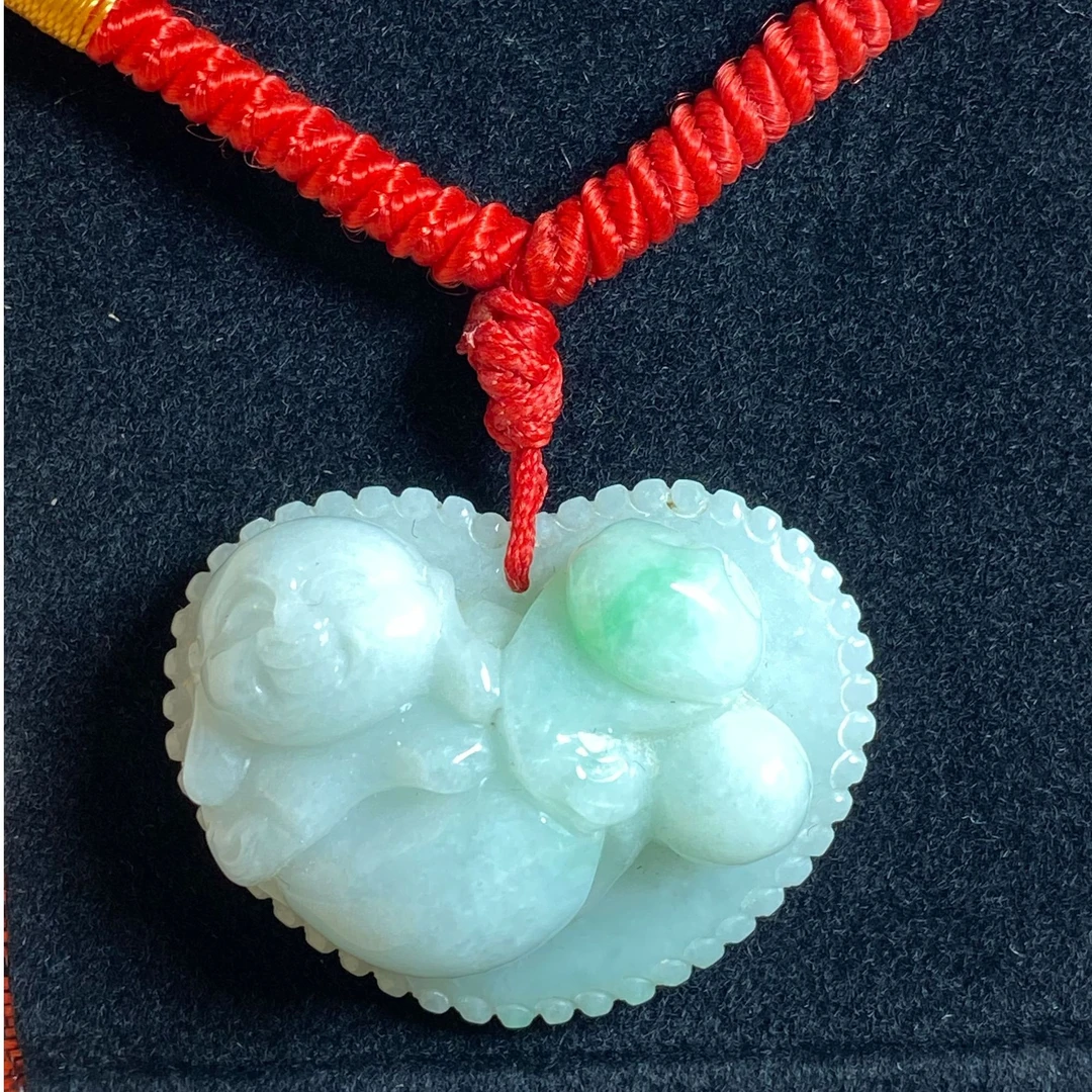 天然翡翠玉石心中有佛精致吊坠时尚精美百搭小众气质编织项坠