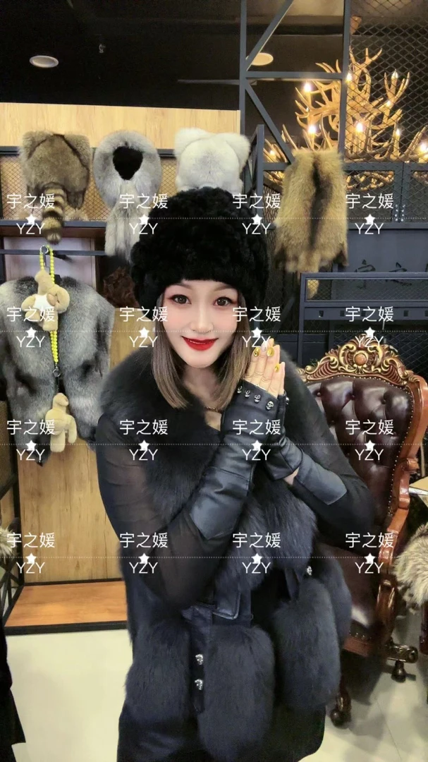 宇之媛 兔毛帽子 编织帽子  北方秋冬保暖（哈尔滨）020