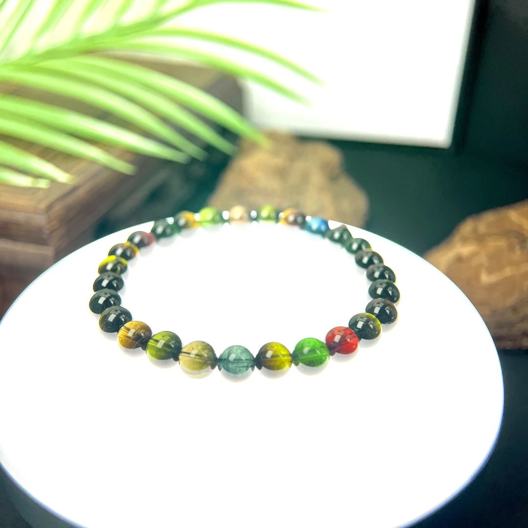 天花板老矿黑美人碧玺单圈6mm-11mmFX-3915