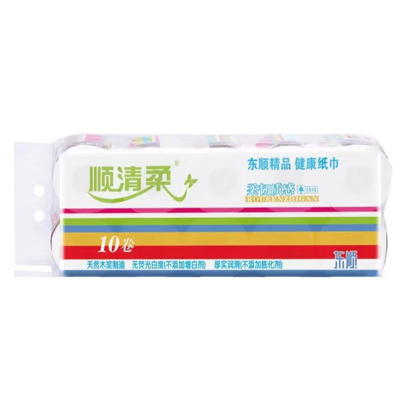 顺清柔彩虹有芯卷筒卫生纸1600g
