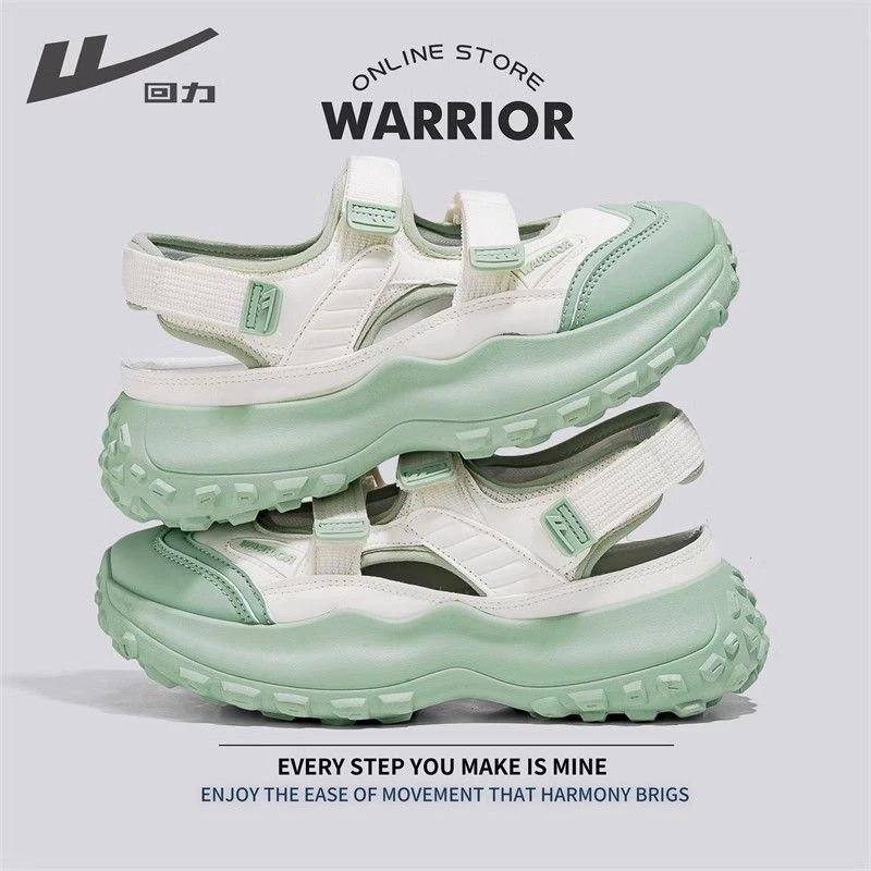 回力凉鞋女2024秋季新款外穿厚底增高丑萌软底洞洞鞋包头老爹凉鞋