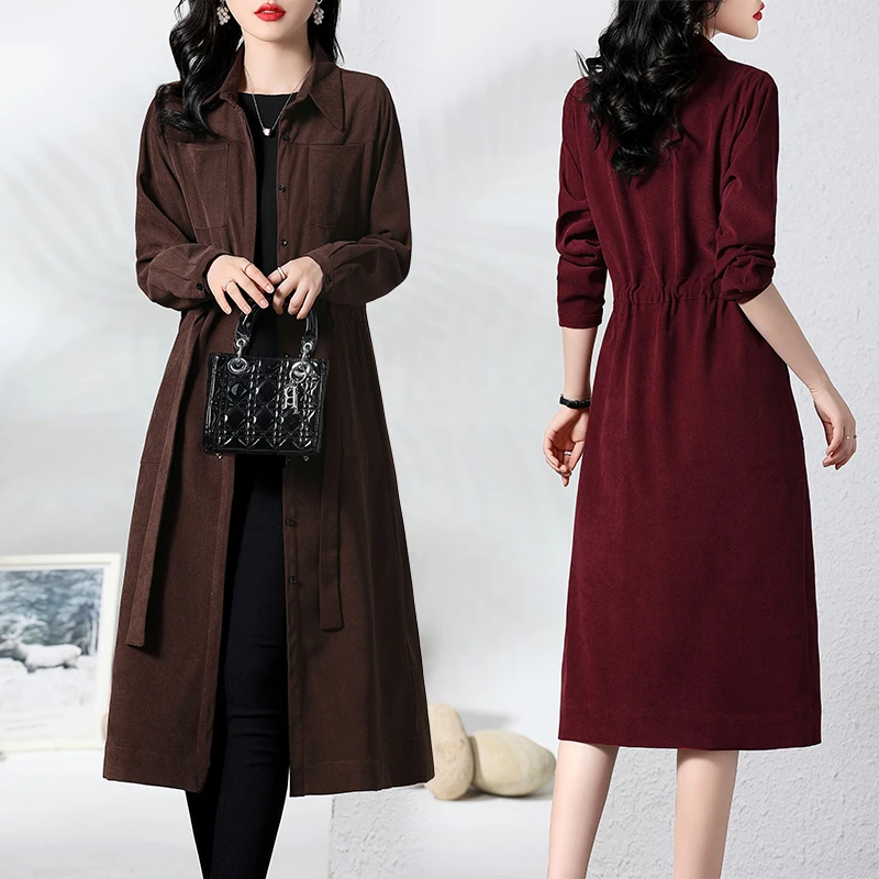 2025春季新款收腰显瘦气质减龄中长款连衣裙827