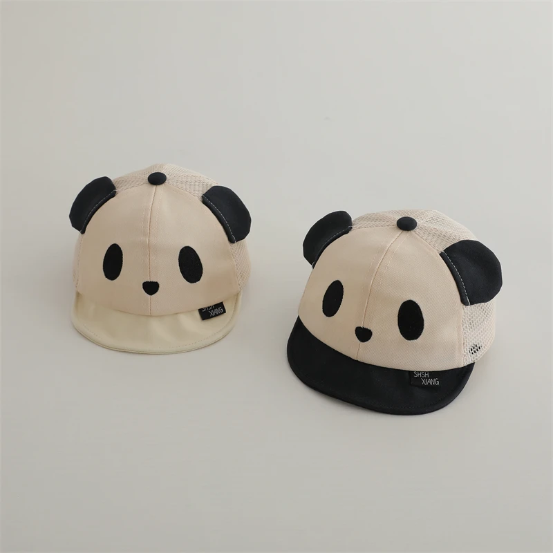 新款婴儿鸭舌帽软檐春夏季萌婴幼儿可爱熊猫帽春天幼童宝宝棒球帽