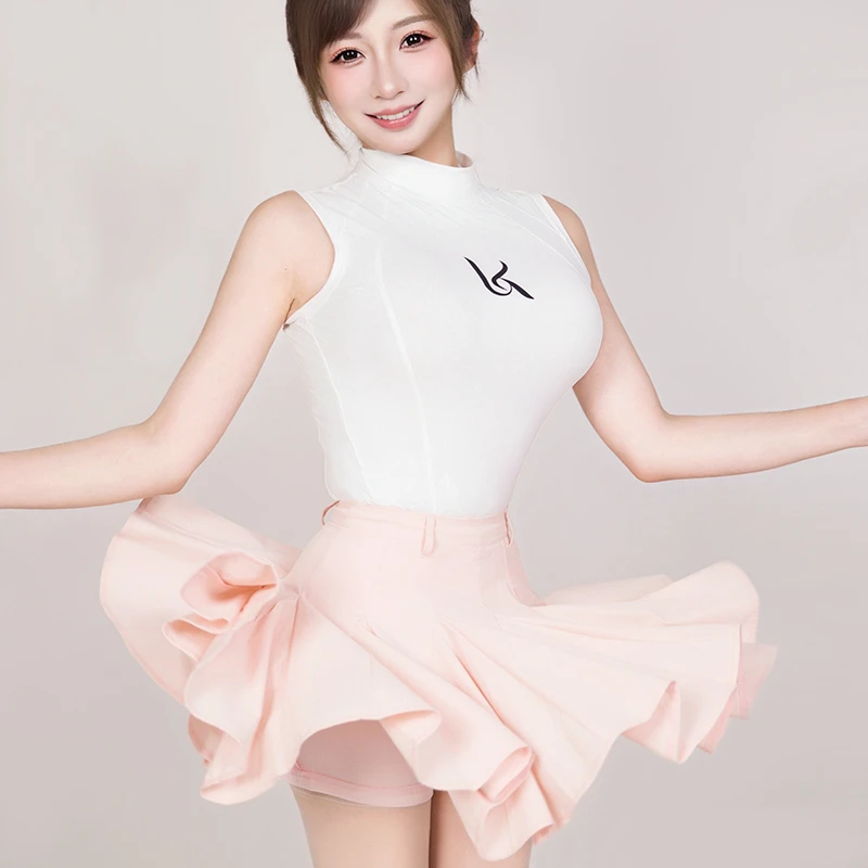 康柏蓝KANGBOLAN高尔夫裙子半身裙百褶裙夏季女装网球打底裤裙