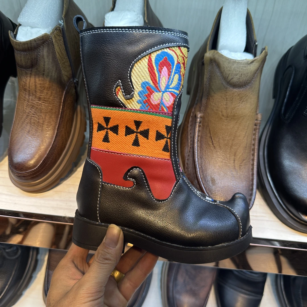 西藏藏族藏式民族风格儿童小孩靴子男孩女孩靴子鞋子