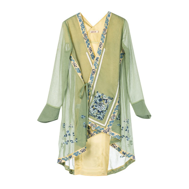 生活在左时装周2021春季女装新品复古绣花开衫长袖外套S1901313