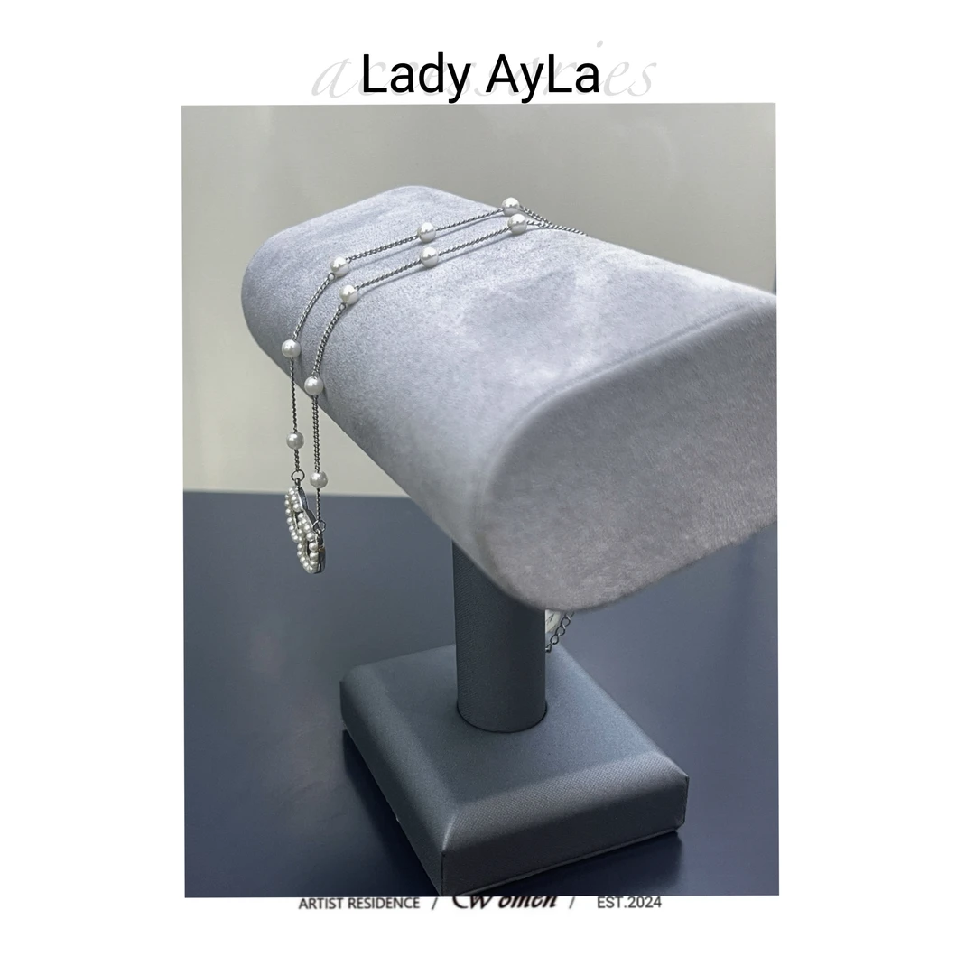 铜合金仿珍珠项链 字母C小珠精致百搭时尚项链AL383