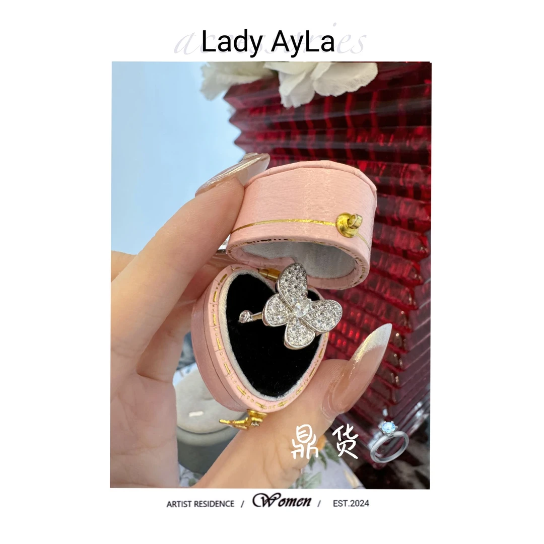 925银合成锆石戒指 蝴蝶轻奢时尚戒指AL7775