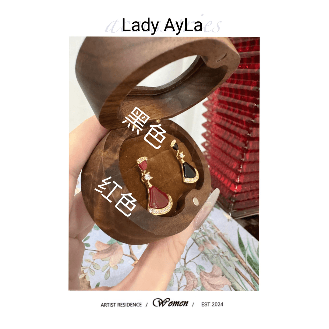 铜合金合成锆石耳饰 大裙摆时尚气质百搭耳钉AL338/402