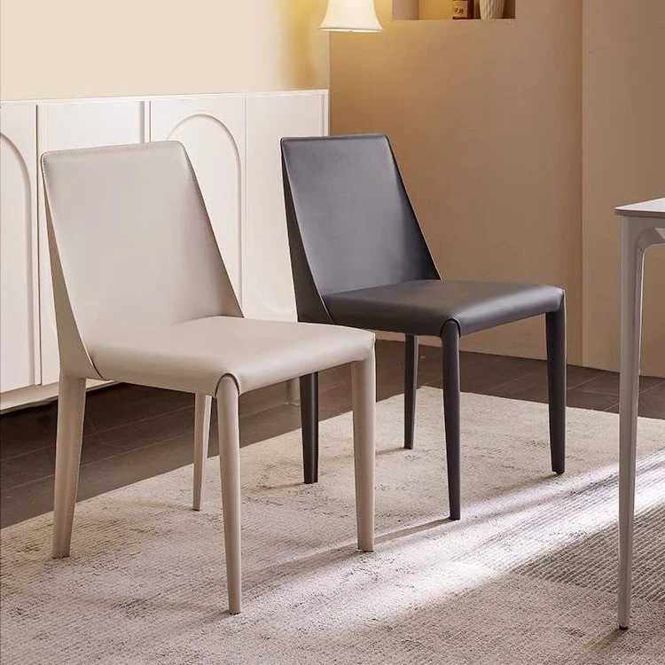 意式马鞍餐椅现代轻奢家用餐厅靠背凳子酒店书桌洽谈设计师餐桌椅