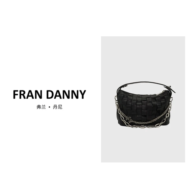 2024新款小众时尚编织斜挎手提饭盒包#9087黑