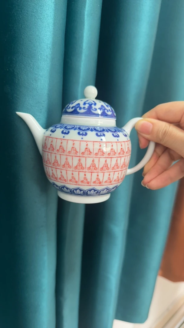 红色千佛单壶茶具茶具