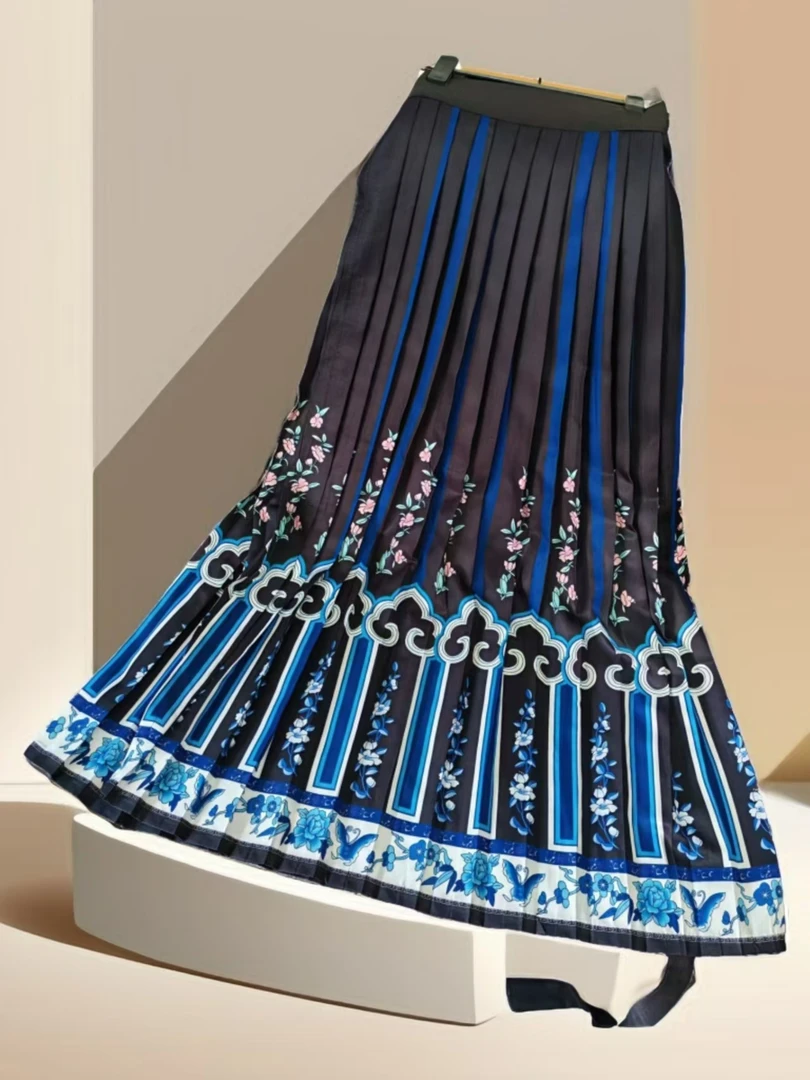 晚清清朝汉服 一片式百迭裙 腰裙 百搭款 春秋款单裙