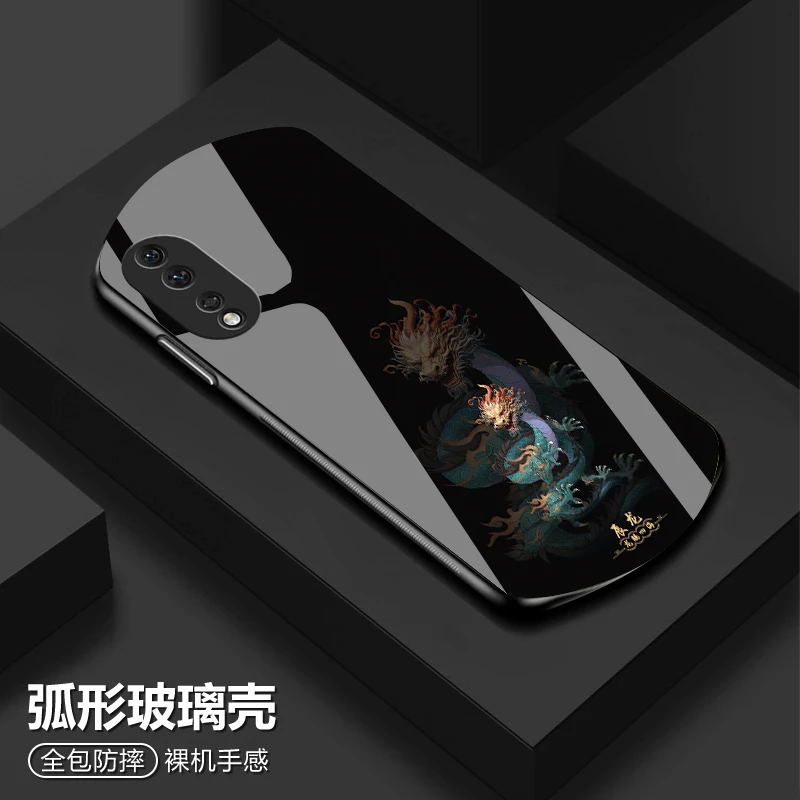 荣耀80Pro国风十二生肖手机壳弧形玻璃高颜值防摔保护套
