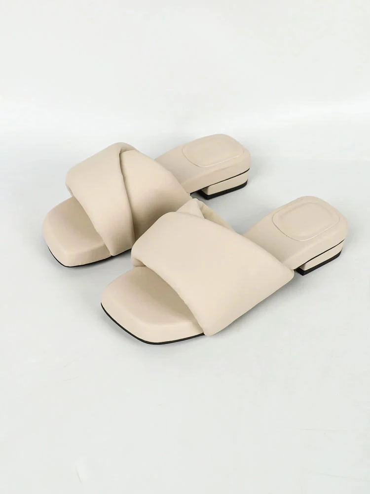 外贸单/撤柜/手工/小羊皮/沙发低/巨软/面包拖