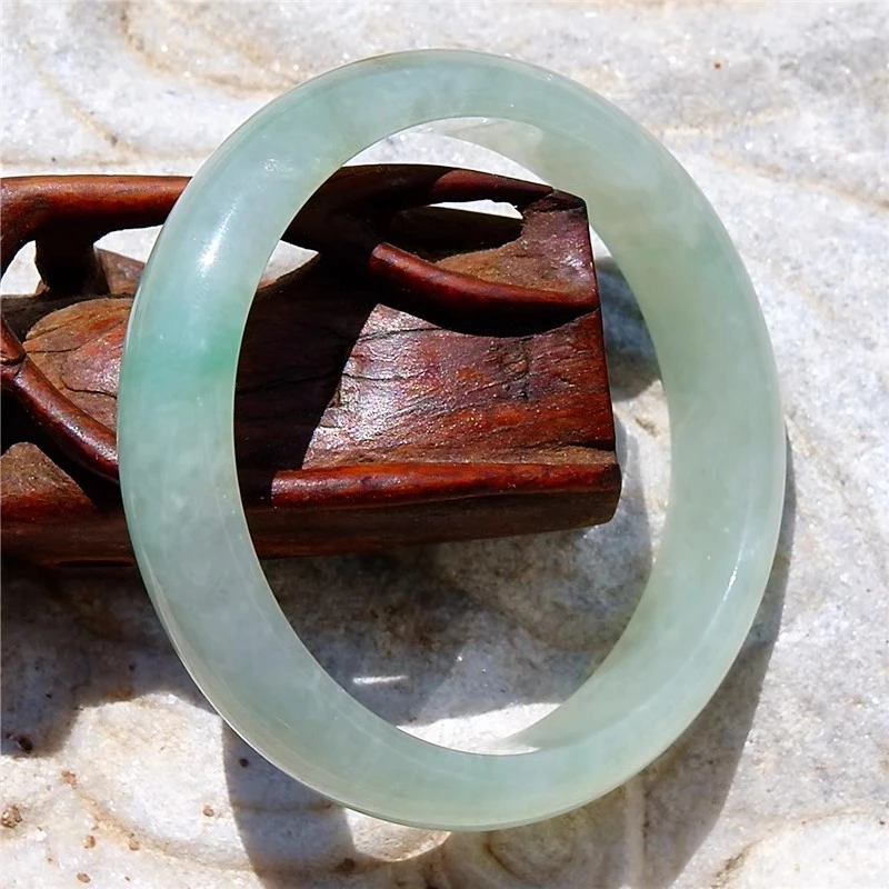 素一娥0075库存天然A货缅甸老坑翡翠经典手镯子鉴定证书复检58