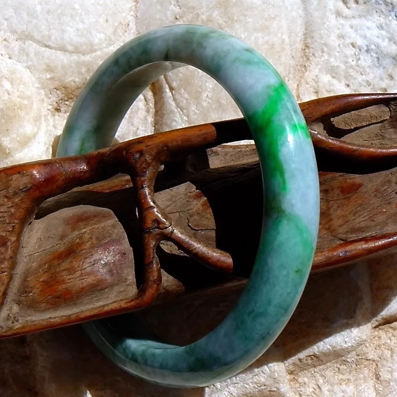 度一花6700天然A货缅甸老坑正阳绿翡翠手镯子鉴定证书支持复检57