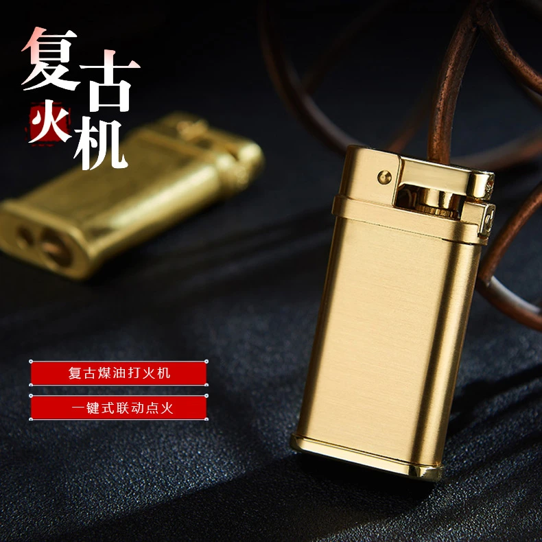 煤油打火机复古弹射自动点火老式军工战壕怀旧收藏创意小巧个性潮