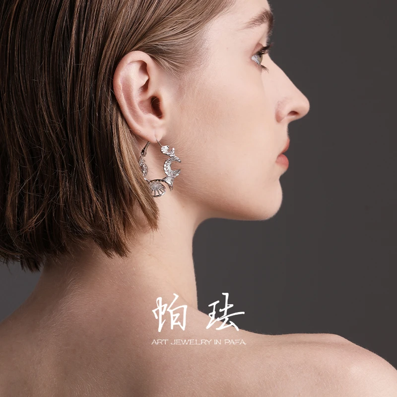 铜合金耳饰 【蔓萝】PAFA帕珐设计款创新银蔓萝耳环气质轻奢小众