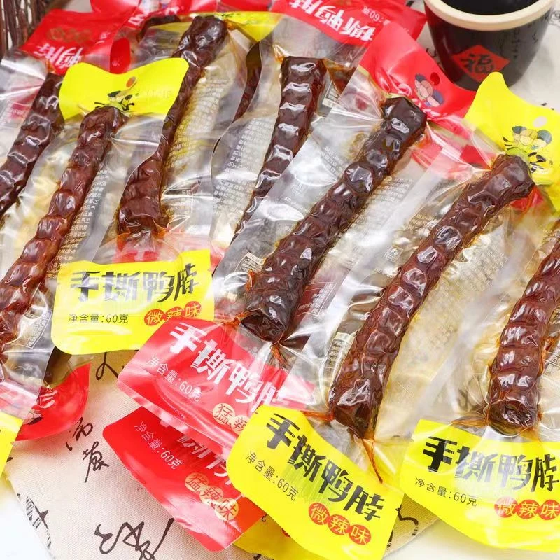 三公仔手撕鸭脖整根60g酱脖子长鸭脖猛辣零食卤味小吃爆辣微辣肉