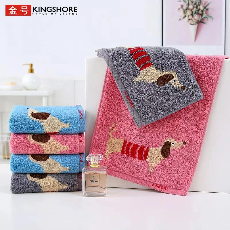金号纯棉童巾柔软吸水可爱家用洗脸小毛巾萌趣儿童毛巾A类一等品