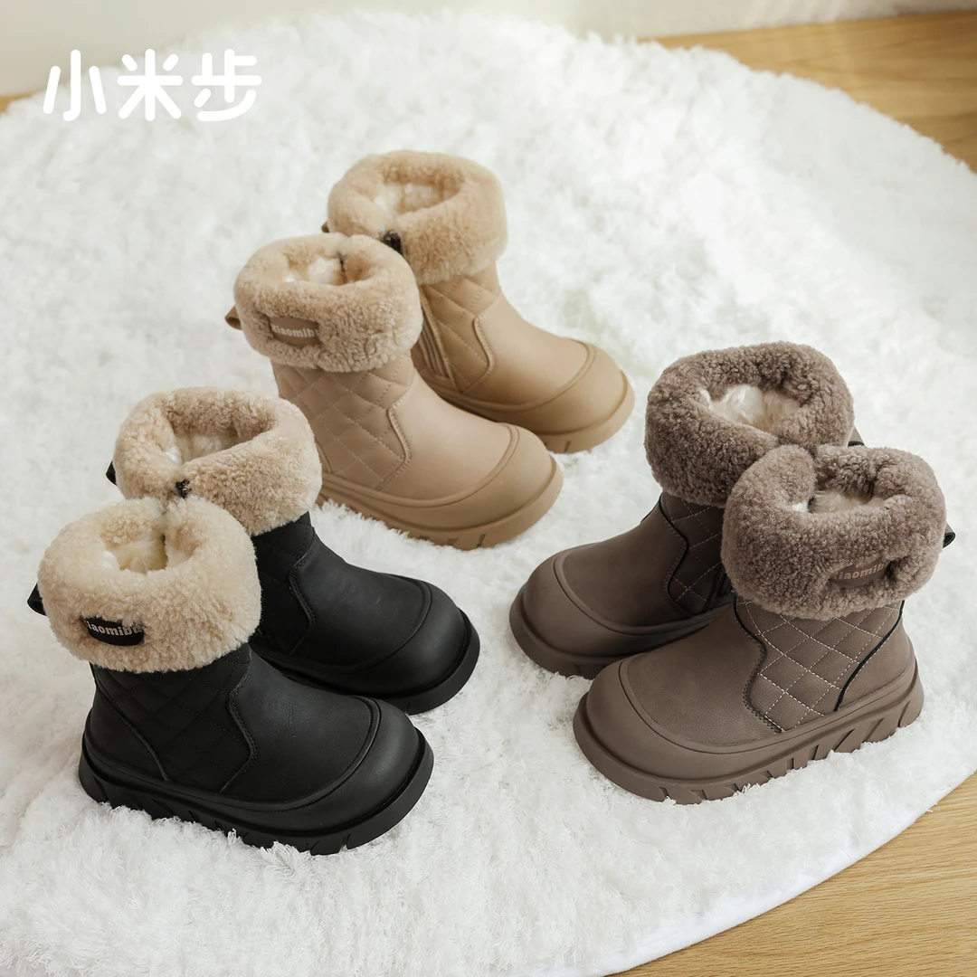 小米步大棉●暖洋洋●女童雪地靴2024冬季新款大棉鞋加绒加厚