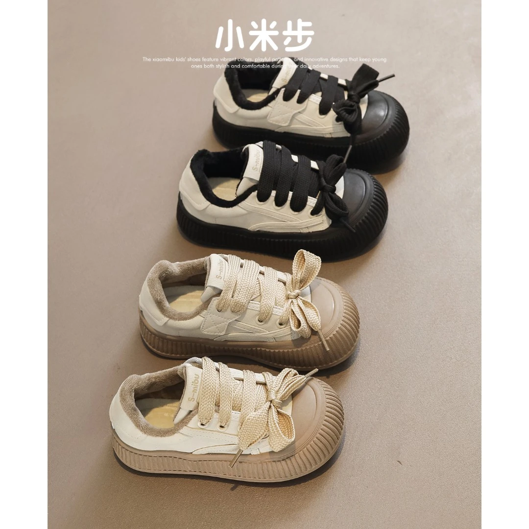 小米步轻奢✿姜糖✿女童板鞋2023年秋季新款童鞋儿童软底休闲鞋男童