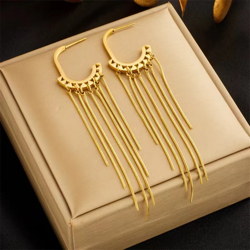 钛钢耳饰 气质轻奢时尚百搭个性欧美小众复古耳线