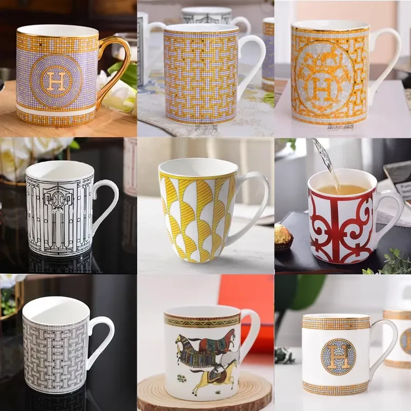 H骨瓷高档精致家用大杯欧式马克杯办公杯情侣对杯茶杯杯子送礼