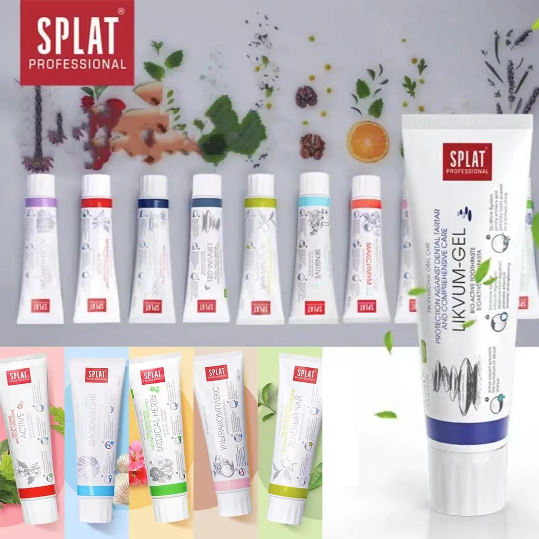 斯普雷特俄罗斯进口SPLAT亮白牙膏便携生物活性修护清新口腔100ML