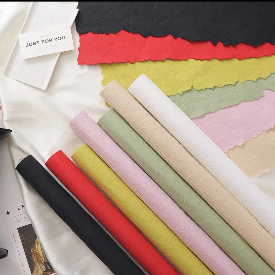 手撕东巴纸花束鲜花花艺包装纸高级手撕纸高质感手工diy