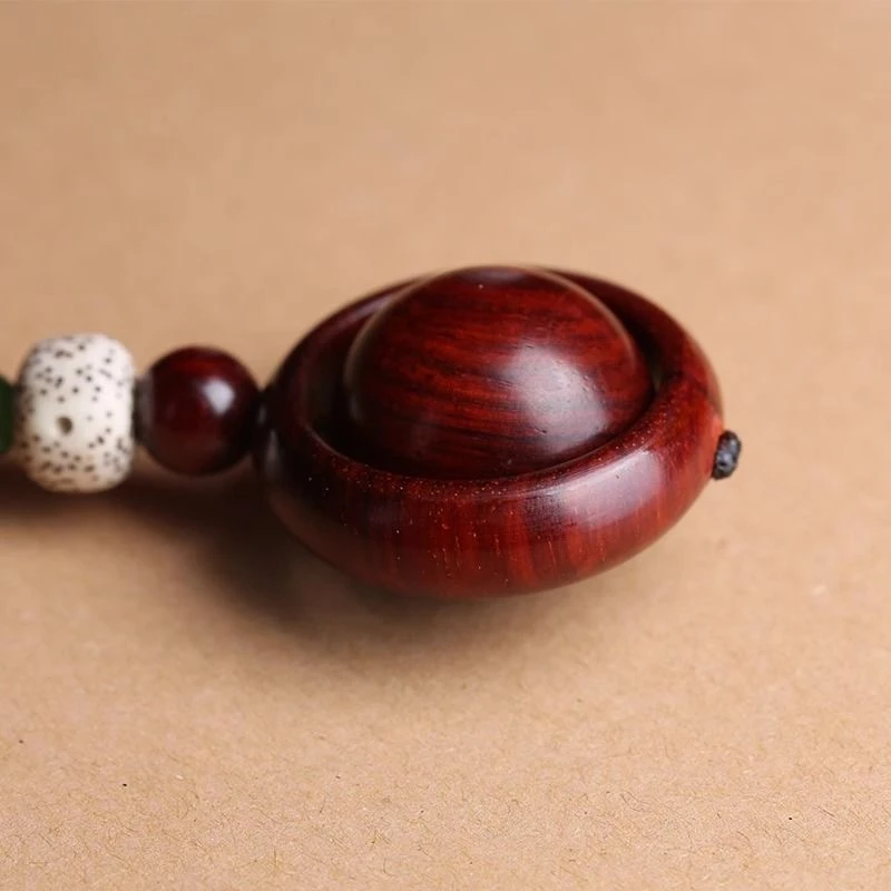 【时来远转】非洲紫檀时来运转高档汽车钥匙扣实心木质吊坠