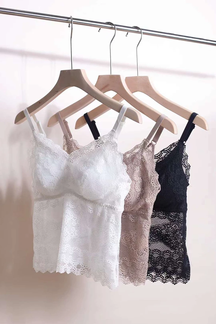 设计师气质高级显瘦蕾丝内搭美背背心     X1216