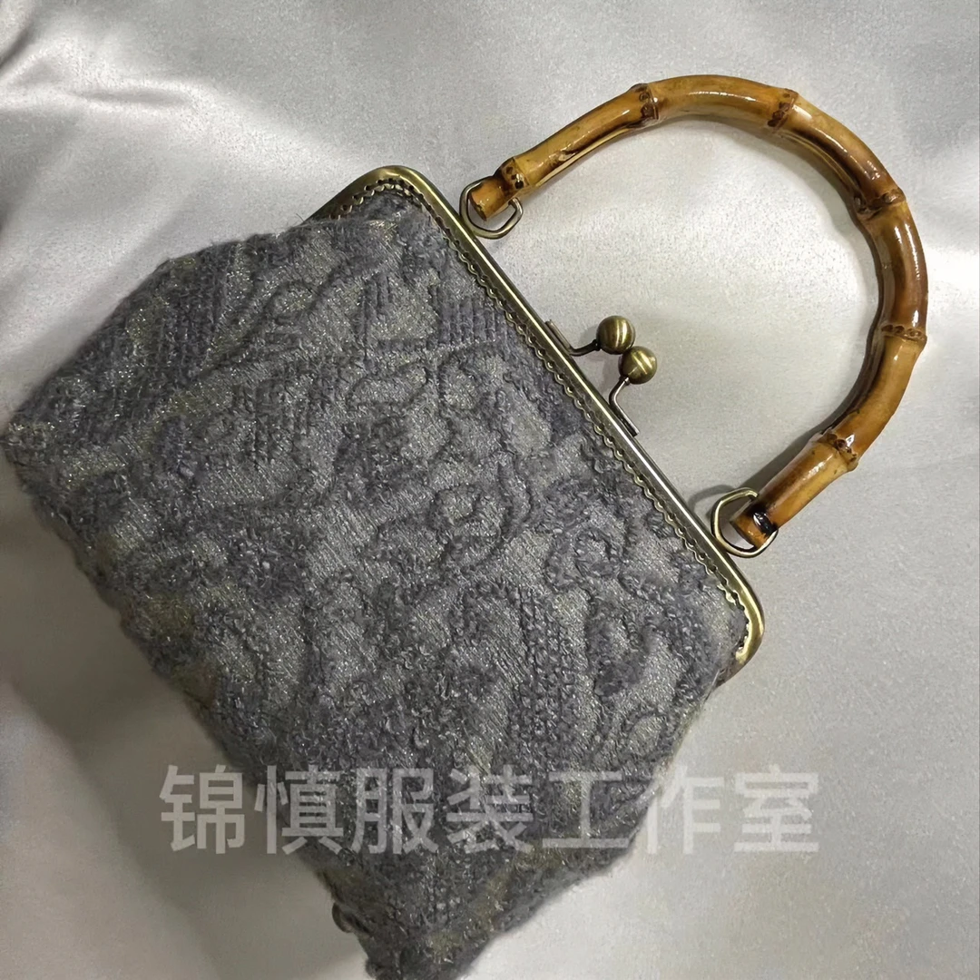 国风新中式口金包成品复古国风旗袍包手提宴会包小众竹节手提包