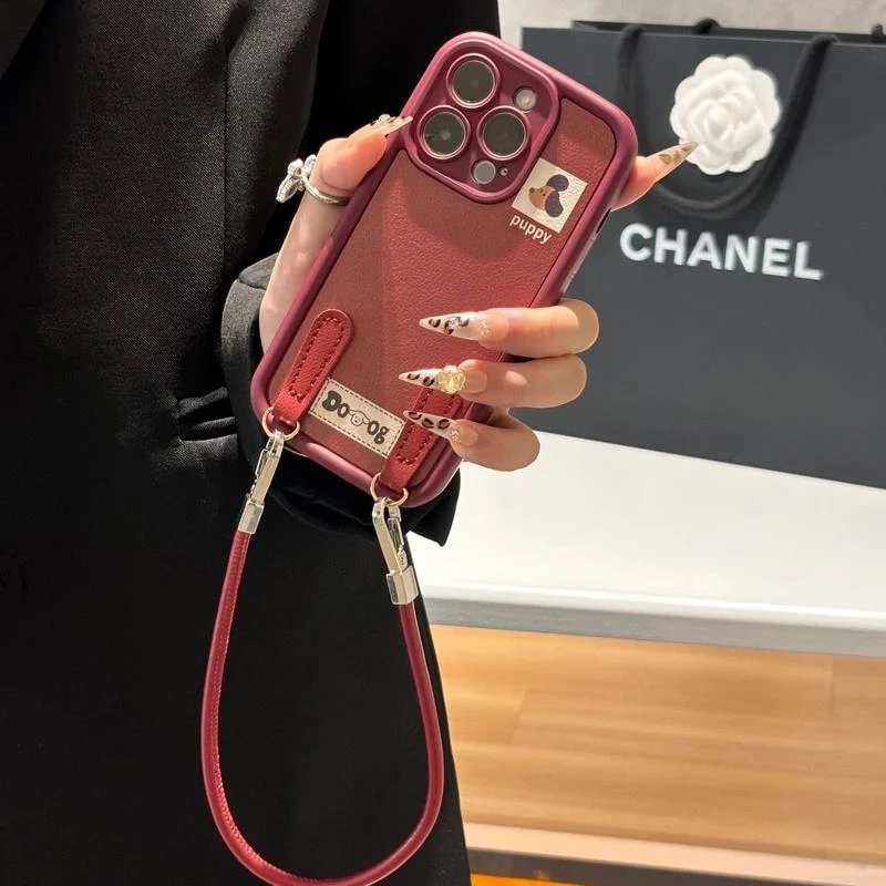 秋冬安可拉红标签狗适用苹果16华为p70vivo防摔oppo小米14手机壳