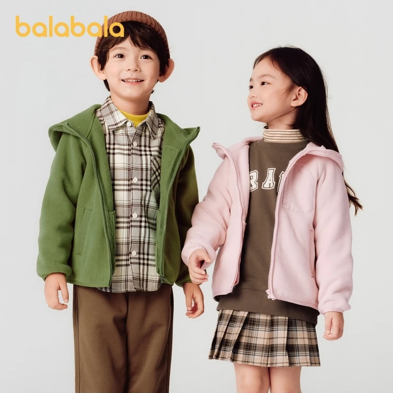 巴拉巴拉童装儿童外套男童宝宝摇粒绒女童秋冬装时尚保暖上衣洋气